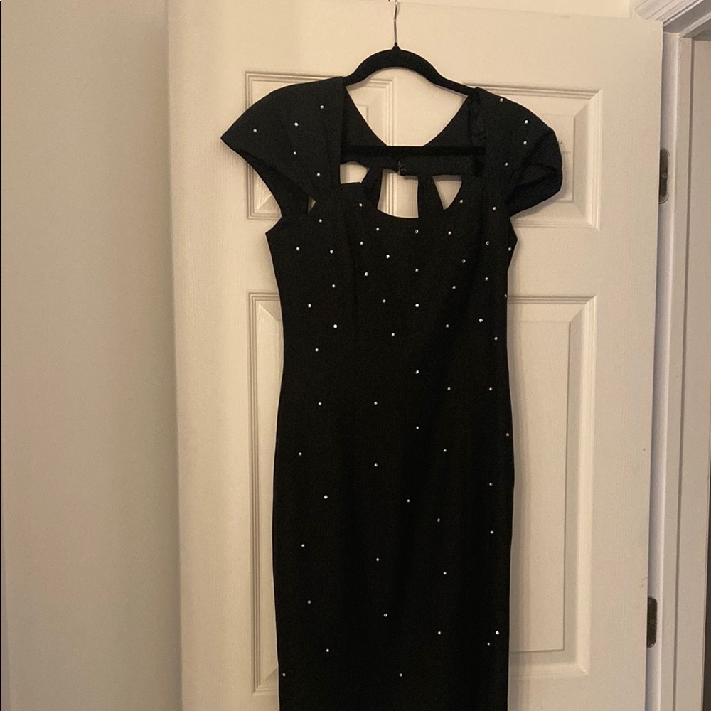 Night Way Collections Black Embellished Sheath Dress